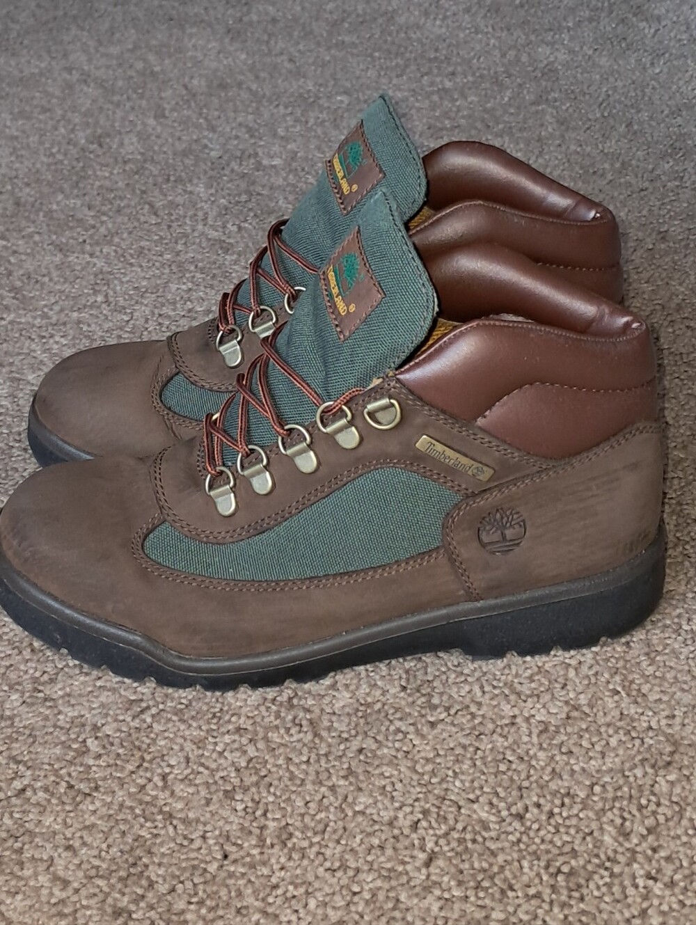 Timberland Boys Field Boot Brown Green Boot Size 6 - Picture 5 of 7
